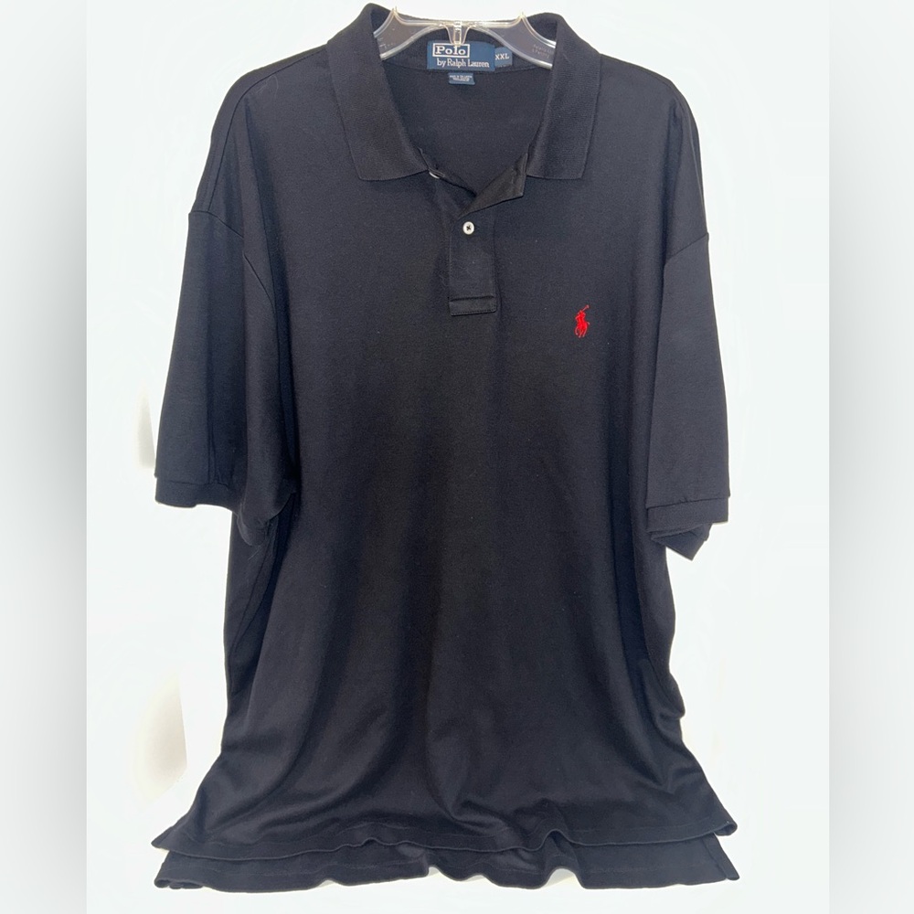 Polo Ralph Lauren VINTAGE black super‎ soft cotton short sleeve polo size XXL
